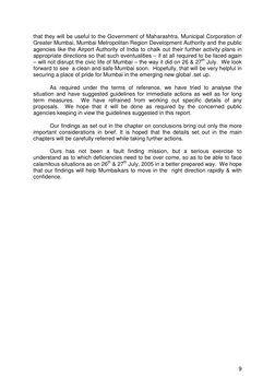 9
that they will be useful to the Government of Maharashtra, Municipal Corporation of 
Greater Mumbai, Mumbai Metropolitan