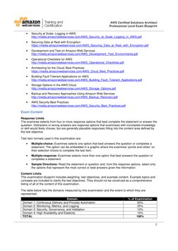 AWS DevOps Engineer Exam Blueprint | PDF | Amazon Web Services | Test ...
