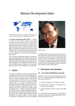 Human Development Index
World map indicating the category of Human Development Index
by country (based on 2013 data; publishe