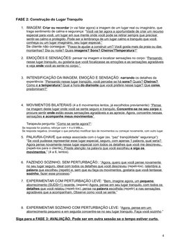 FASE 2: Construção do Lugar Tranquilo
1. IMAGEM: Criar ou recordar (n vai falar agora) a imagem de um lugar real ou imaginári