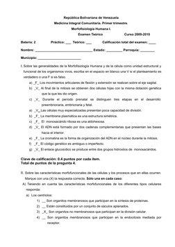 República Bolivariana de Venezuela
Medicina Integral Comunitaria. Primer trimestre.
Morfofisiología Humana I.