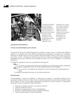 8
ROBERTO CARRO PAZ · DANIEL GONZÁLEZ 
GÓMEZ
ELEMENTO FILOSÓFICO
Normas de calidad dirigidas por los clientes
El programa de