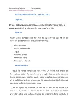 Descomposición de la Luz Blanca | PDF | Ligero | Arco iris