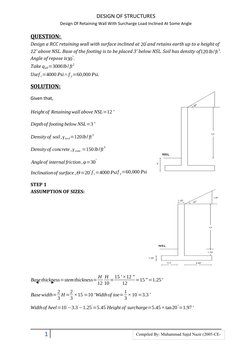 Retaining Wall Design with Surcharge Load | PDF | Building Engineering ...