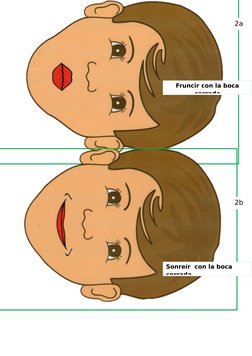 2b
Sonreír  con la boca  
cerrada
2a
Fruncir con la boca
cerrada

