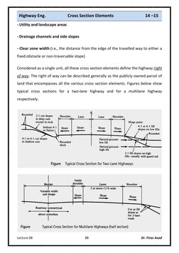 Highway Cross Section Elements Explained | PDF | Lane | Road Surface