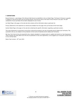 6                                                        ALL GOODS TO BE 
COLLECTED 
12 NOON TUESDAY 
*** All b