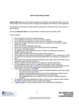 8                                                        ALL GOODS TO BE 
COLLECTED 
12 NOON TUESDAY 
*** All b