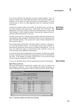 Batch Management
7
7-5
You can also influence the structure or layout of batch numbers.  This, for
instance, enables you to l