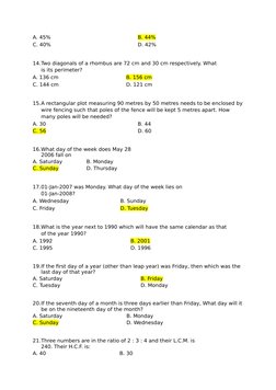 Quantitative Aptitude Test Questions | PDF | Speed | Human Resource ...