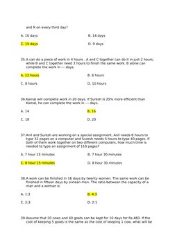 Quantitative Aptitude Test Questions | PDF | Speed | Human Resource ...