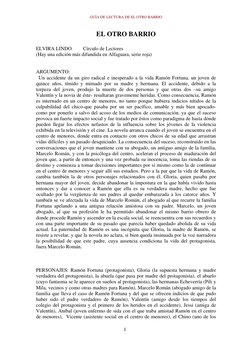 GUÍA DE LECTURA DE EL OTRO BARRIO 
 
1
EL OTRO BARRIO 
 
ELVIRA LINDO         Círculo de Lectores  
(Hay una edición más difu