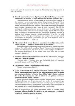GUÍA DE LECTURA DE EL OTRO BARRIO 
 
2
internos del centro de menores), Sara (mujer del Marcelo) y Jaime (hijo pequeño de 
Sa