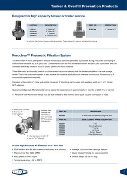 7
The Pneuclean™ unit is designed to remove microscopic particles generated by blowers during pneumatic conveying of 
contami