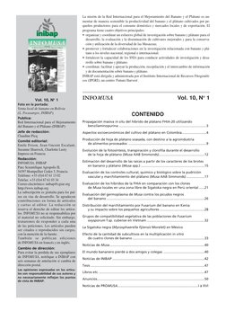 Vol. 10, N° 1
Foto en la portada:
Venta local de banano en Bolivia 
(L. Pocasangre, INIBAP).
Publica:
Red Internacional para