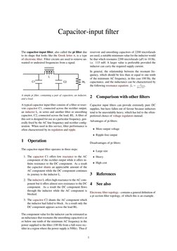 Capacitor-input ﬁlter
The capacitor (https://en.wikipedia.org/wiki/Capacitor) (https://en.wikipedia.org/wiki/Capacitor)-input