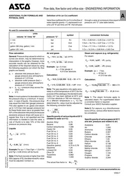 through a valve at a pressure drop equal to 
pressure unit "C" (see table below).
Flow calculation
General: Pressure drop val