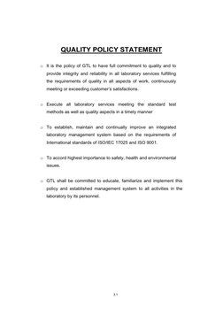 3.1 
 
QUALITY POLICY STATEMEN