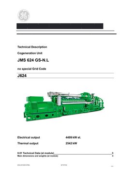 JMS 624 GS-N.L: Technical Description Cogeneration Unit | PDF