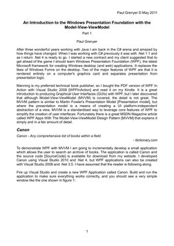 Introduction To WPF With MVVM | PDF | Extensible Application Markup ...