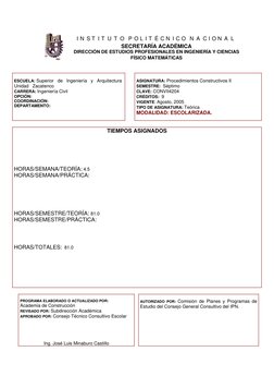 ESCUELA: Superior   de   Ingeniería   y   Arquitectura 
Unidad   Zacatenco 
CARRERA: Ingeniería Civil 
OPCIÓN:  
COORDINA
