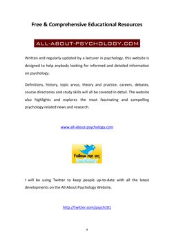 4 
 
Free & Comprehensive Educational Resources 
 
Written and regularly updated by a lecturer in psychology, this website is