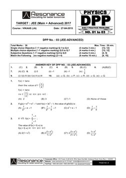 JEE Advanced Physics DPP Solutions | PDF | Teaching Methods & Materials