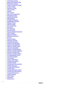 Automation Testing
Basics of Software testing
Bug Defect tracking
Career in Software Testing
Cookie Testing
Database Testing