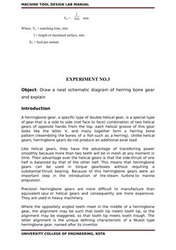 MACHINE TOOL DESIGN LAB MANUAL
Tm = 
l
Sm
 min
Where, Tm = matching time, min
  l = length of machined surface, mm
         S