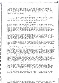 !i
I,
•
I! 'f,
I
I 1
l
I I:I
3
in turn,
the performer draws off the bottom card,
and pushes it
into the middle of the packet;