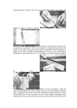 material sobrante. Termine cada corte con escoplos bien afilados para obtener los
mejores resultados. -Rosario Capotosto  
Pa