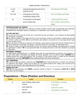 •
to / till / 
until
•
marking the beginning and end of 
a period of time
•
from Monday to/till Friday
•
till / until
•
in th