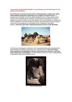 um processo de colonização baseado no uso da força, por meio das guerras e da 
política de assimilação.
Da mesma que os branc