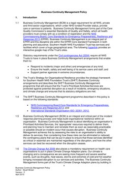 (http://www.iso.org/iso/catalogue_detail?csnumber=50038)4 
Business Continuity Management Policy 
Author:  Stuart Brown 
Ver