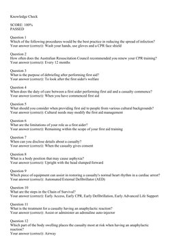 Sam Interview Questions First Aid St John First Aid Quiz Answers | PDF | First Aid | Cardiopulmonary ...