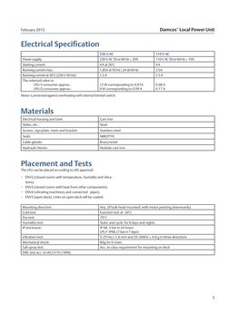 Damcos
™ Local Power Unit
February 2015
5
Electrical Specification
230 V AC
110 V AC
Power supply:
230 V AC 50 or 60 Hz ± 20%
