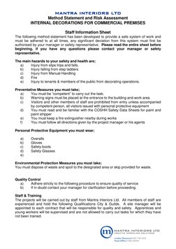 Method Statement for Internal Decorations | PDF | Personal Protective ...