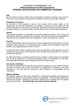 Method Statement for Internal Decorations | PDF | Personal Protective ...