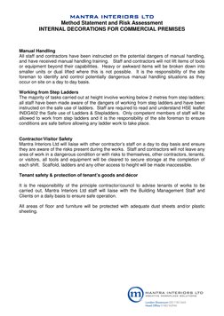 Method Statement for Internal Decorations | PDF | Personal Protective ...