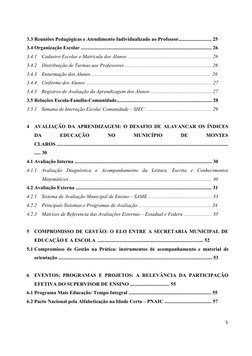 5
3.3 Reuniões Pedagógicas e Atendimento Individualizado ao Professor.......................... 25
3.4 Organização Escolar ..