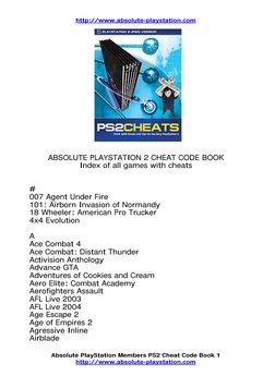 Absolute Playstation Codes - PS2CHEATS | PDF | Batting (Baseball
