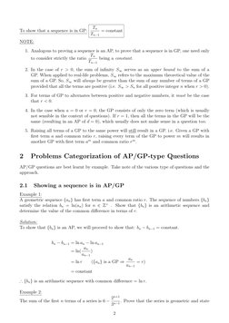 AP and GP Properties and Formulas | PDF | Sequence | Summation