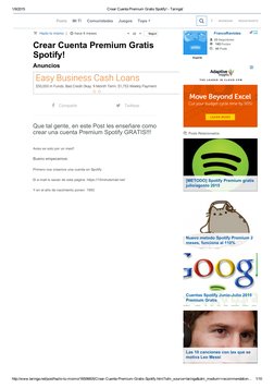 (http://www.taringa.net/)1/9/2015
Crear Cuenta Premium Gratis Spotify! ­ Taringa!
http://www.taringa.net/post/hazlo­tu­mismo