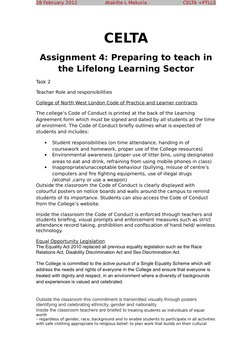 CELTA Assignment 4: Teaching Responsibilities | PDF | Occupational ...
