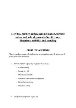 Understanding Wheel Alignment Reports | PDF | Steering | Tire