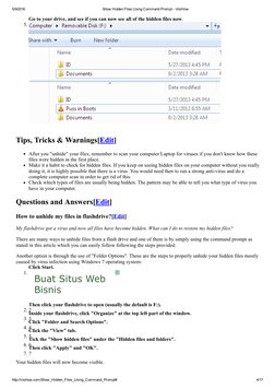 5/9/2016
Show Hidden Files Using Command Prompt ­ VisiHow
http://visihow.com/Show_Hidden_Files_Using_Command_Prompt#
4/17
5. 