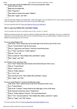 5/9/2016
Show Hidden Files Using Command Prompt ­ VisiHow
http://visihow.com/Show_Hidden_Files_Using_Command_Prompt#
5/17
Her
