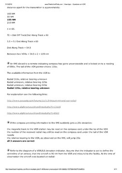 Vor Practice VOR Navigation Practice Questions | PDF | Modulation ...