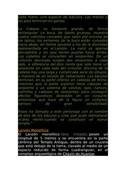 cada mano, una especie de báculos. Las manos y
los pies terminan en garras.
La  Cabeza  es  bastante  grande,  de  forma
rect