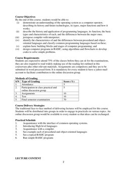 2 
 
Course Objectives 
By the end of this course, students would be able to:  
(i) 
demonstrate an understanding of the oper